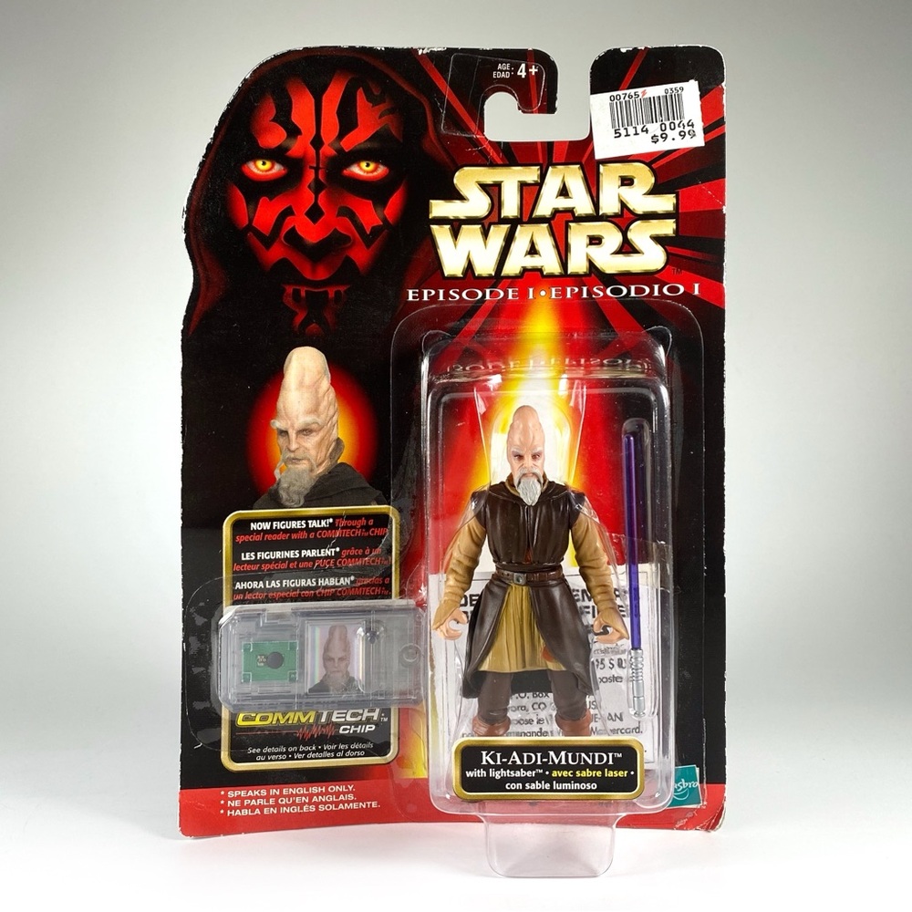 New 1998 Hasbro Star Wars CommTech Ki-Adi-Mundi Action Figure